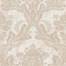 Zemi Light Pink Damask Wallpaper