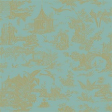 Zen Garden Turquoise Toile