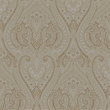 Zen Metalic Damask Wallpaper