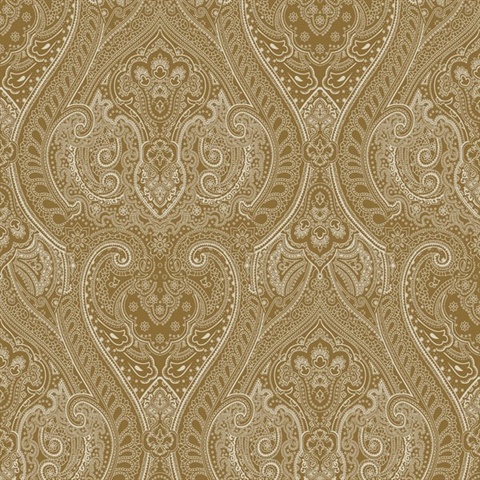 Zen Metalic Damask Wallpaper