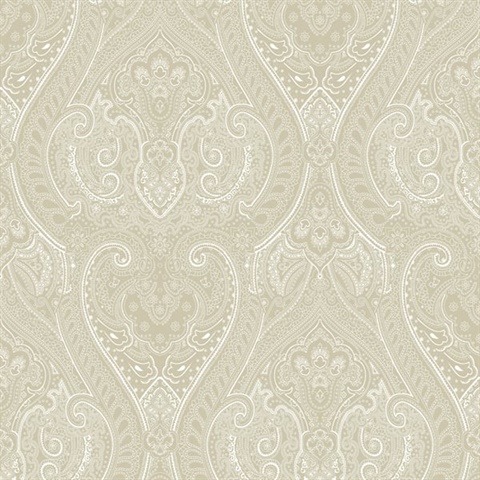 Zen Metalic Damask Wallpaper