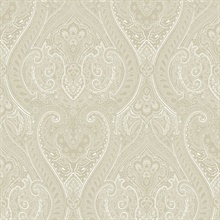 Zen Metalic Damask Wallpaper
