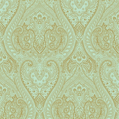 Zen Metalic Damask Wallpaper