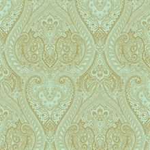 Zen Metalic Damask Wallpaper