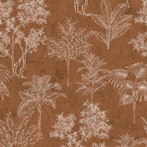 Zen Tropical Leaf Wallpaper