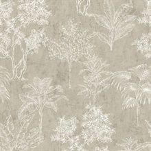 Zen Tropical Leaf Wallpaper