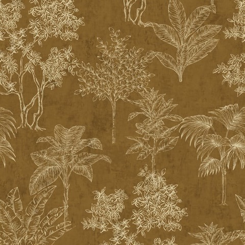 Zen Tropical Leaf Wallpaper