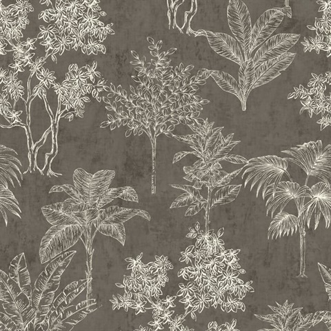 Zen Tropical Leaf Wallpaper