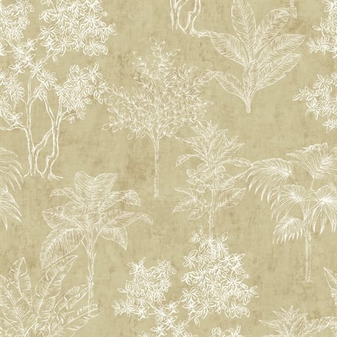 Zen Tropical Leaf Wallpaper