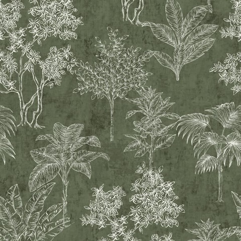 Zen Tropical Leaf Wallpaper