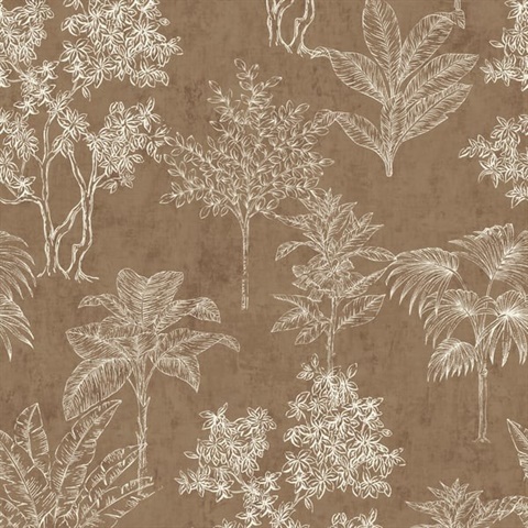 Zen Tropical Leaf Wallpaper