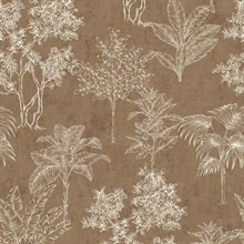 Zen Tropical Leaf Wallpaper