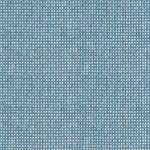 Zia Blue Textured Basketweave Wallpaper