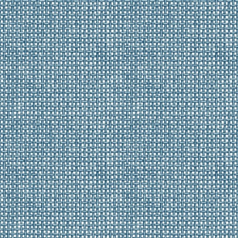 Zia Blue Textured Basketweave Wallpaper