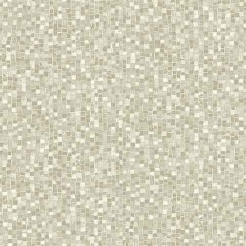 Ziggy Taupe Stone Mosaic Wallpaper