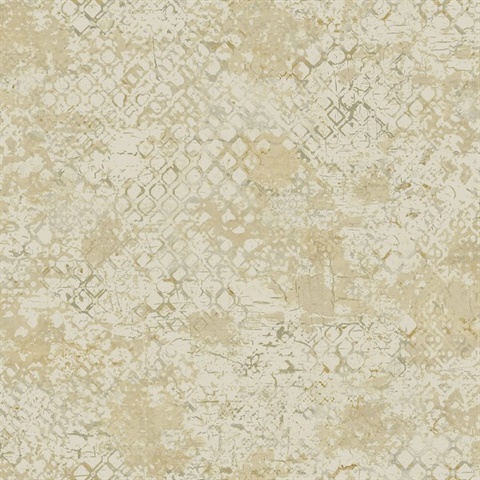 Zilarra Taupe Distressed Abstract Snakeskin Wallpaper