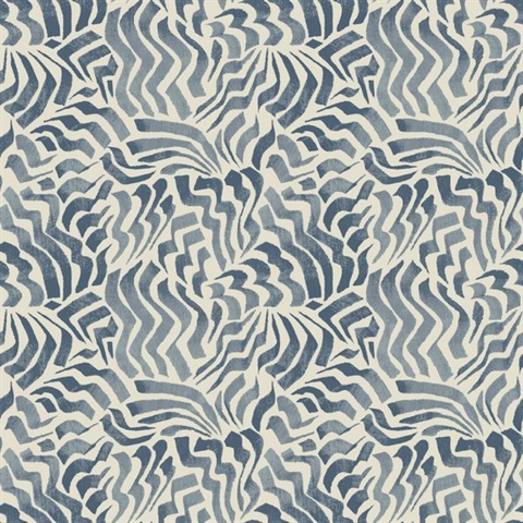 Zora Wave Denim Swirl Wallaper