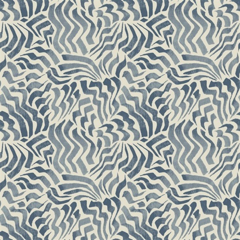 Zora Wave Denim Swirl Wallaper