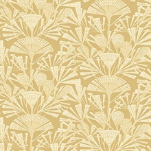 Zorah Mustard Botanical Wallpaper