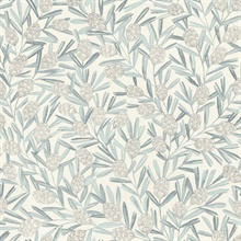 Zulma Blue Decorative Botanical Floral Wallpaper