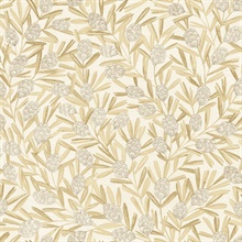 Zulma Gold Decorative Botanical Floral Wallpaper