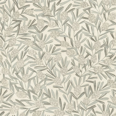 Zulma Green Decorative Botanical Floral Wallpaper