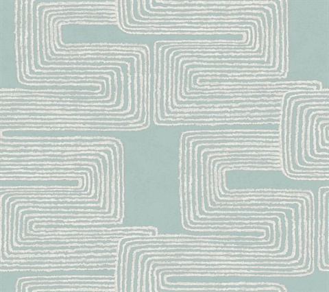 Zulu Thread Azure & Gold Metallic Wallpaper