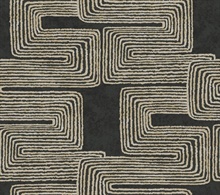 Zulu Thread Black & Gold Metallic Wallpaper
