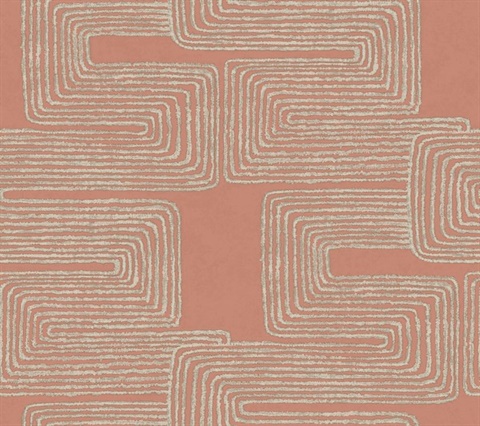 Zulu Thread Coral & Glint Metallic Wallpaper