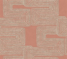 Zulu Thread Coral & Glint Metallic Wallpaper
