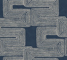 Zulu Thread Midnight & Silver Metallic Wallpaper