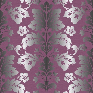 bold purple damask wallpaper