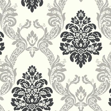 grey damask wallpaper