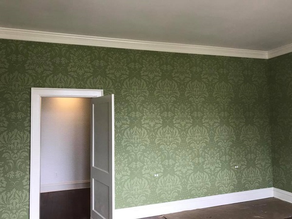 damask wallpaper for large rooms